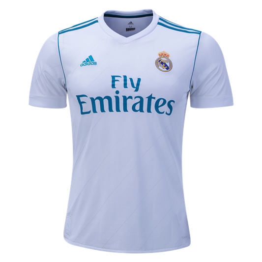 adidas Real Madrid Home Jersey 17/18 Club Replica Closeout White/Vivid Teal Mens 3Xl - Third Coast Soccer