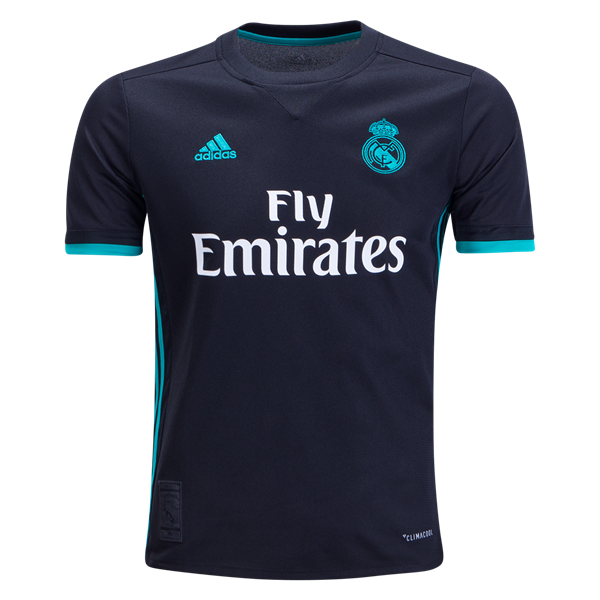 adidas Real Madrid Youth Away Jersey 17/18 Club Replica Black/Aero Reef Youth Extra Small - Third Coast Soccer