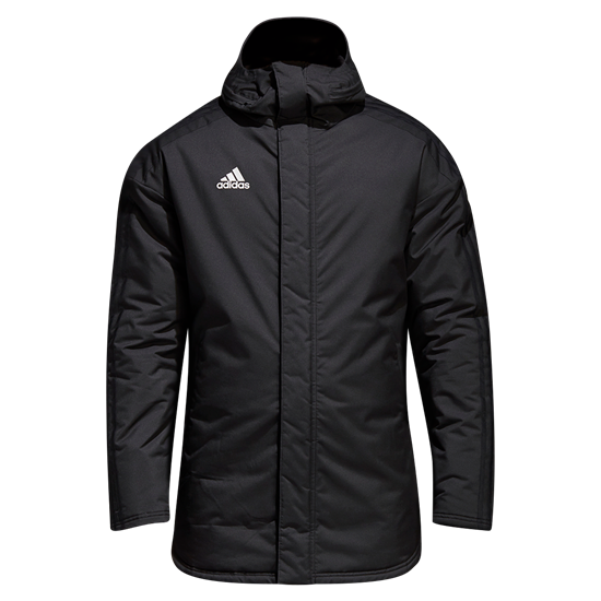 adidas Stadium Parka 18 Jacket - Black/White Jackets Black/White Mens Small - Third Coast Soccer