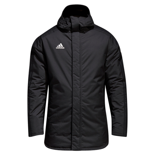 adidas Stadium Parka 18 Jacket - Black/White Jackets Black/White Mens Small - Third Coast Soccer