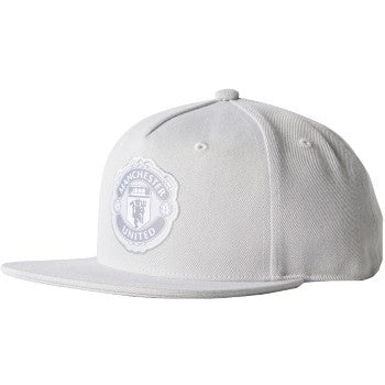 adidas Manchester United Flat Cap 17/18 Hats Light Solid Grey/White  - Third Coast Soccer