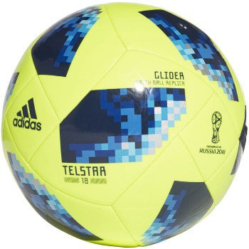 adidas Telstar 18 World Cup Glider - Solar Yellow/Solar Blue/Royal Balls Solaryellow/Solarblue/Royal 5 - Third Coast Soccer