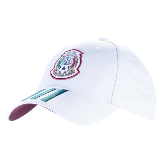 adidas Mexico 3 Stripe Cap 2018 Hats White/Green  - Third Coast Soccer