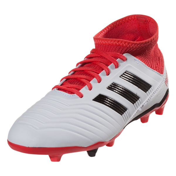 Adidas Predator 18.3 Junior FG - White/Black/Real Coral Youth Firm Ground White/Black/Reacor Youth 10.5 - Third Coast Soccer
