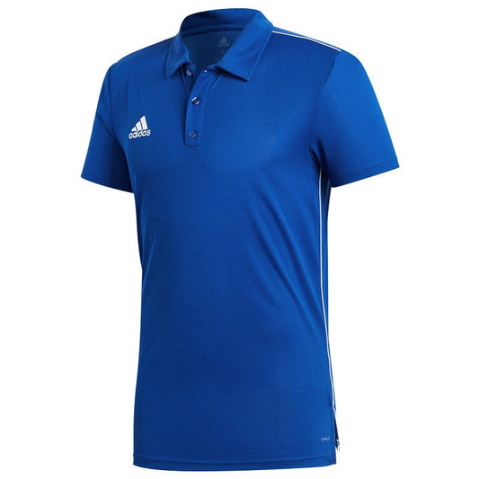 adidas Core 18 Polo - Bold Blue/White Polos Mens Small Bold Blue - Third Coast Soccer