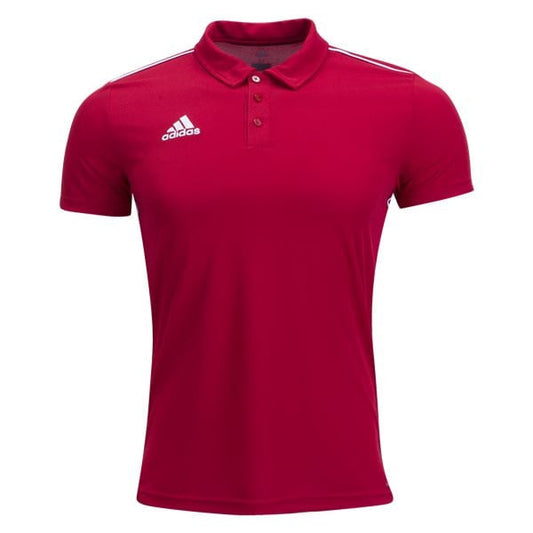 adidas Core 18 CL Polo - Power Red/White Polos Mens Small Power Red/White - Third Coast Soccer