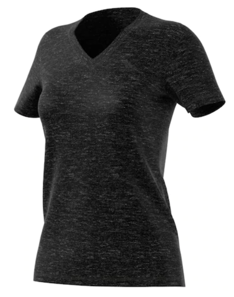 ADIDAS W TECH TEE T-Shirts Womens Extra Small Black/Black - Third Coast Soccer