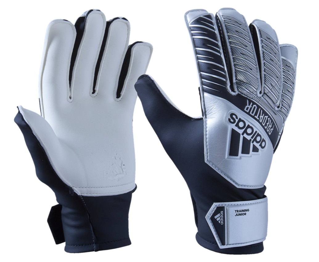 adidas Jr Predator Training Glove - Silver Metallic/Black Gloves Size 7 Silver Metallic/Black - Third Coast Soccer