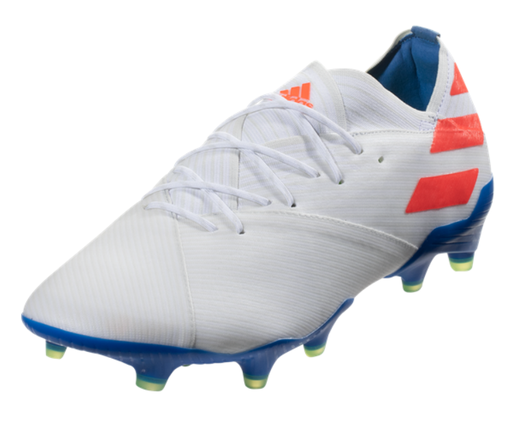 Adidas Nemeziz Messi 19.1 FG - White/Solar Red/Blue Mens Firm Ground Mens 6.5 White/Solar Red/Blue - Third Coast Soccer