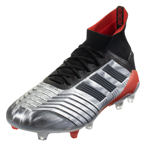 Adidas Predator 19.1 FG - Metallic Silver/Black/Hi-Res Red Mens Firm Ground Mens 6.5 Silver/Black/Red - Third Coast Soccer