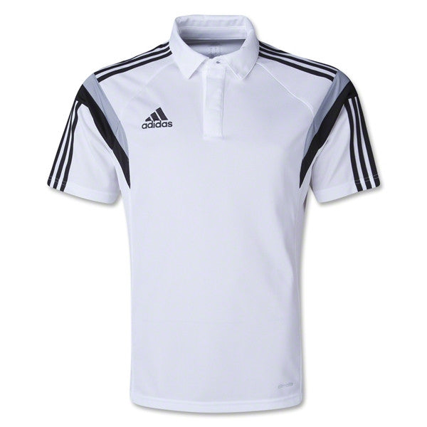 adidas Condivo 14 Climalite Polo - White/Silver/White Polos Small White/Silver/White - Third Coast Soccer