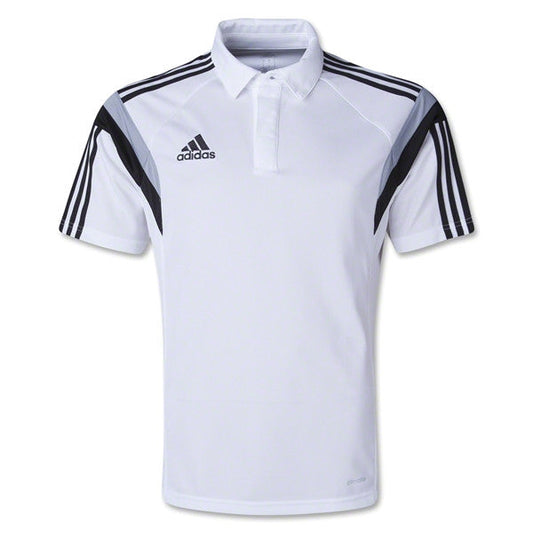 adidas Condivo 14 Climalite Polo - White/Silver/White Polos Small White/Silver/White - Third Coast Soccer