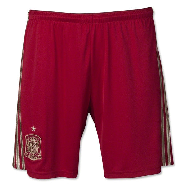 adidas Men's Spain Home Short - Victory Red/Gold/Craft Red International Replica Small Victory Red/Gold/Craft Red - Third Coast Soccer