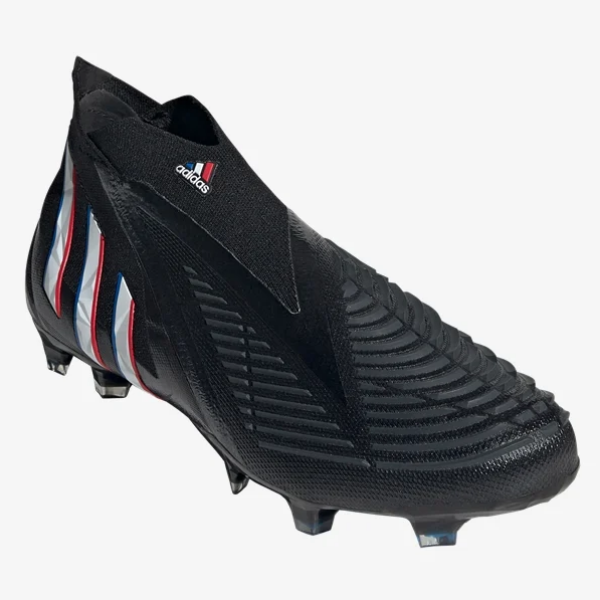 adidas Predator Edge+ FG - Black/White/Red Men's Footwear Closeout Core Black/Feather White/Vivid Mens 7 - Third Coast Soccer