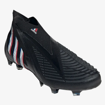 adidas Predator Edge+ FG - Black/White/Red Men's Footwear Closeout Core Black/Feather White/Vivid Mens 7 - Third Coast Soccer