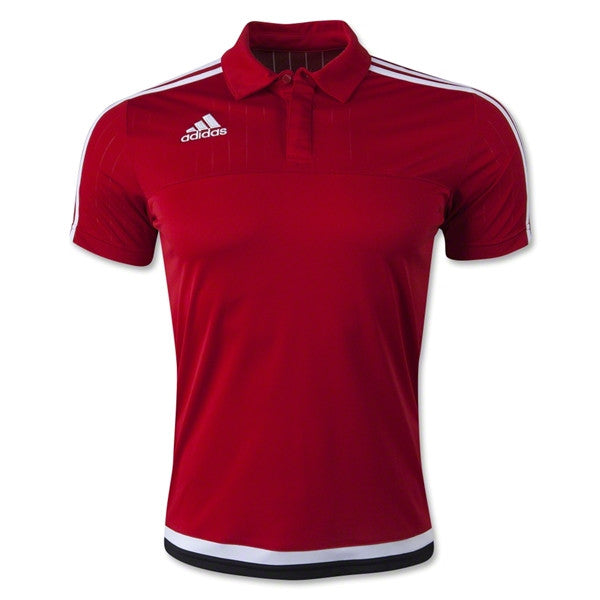 adidas Tiro 15 Climalite Polo - Power Red/White/Black Polos Small Power Red/White/Black - Third Coast Soccer