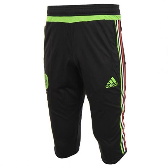 adidas Mexico 3/4 Training Pant International Replica Men'S Small Black/Semisolargreen - Third Coast Soccer