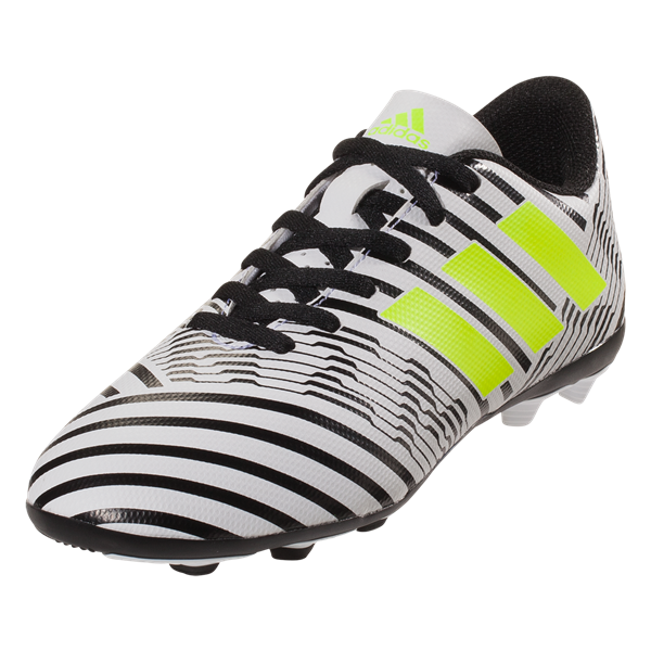 adidas Nemeziz 17.4 Junior Fxg - White/Safety Yellow/Black Youth Firm Ground Ftwr White/Safety Yellow/Black Youth 11 - Third Coast Soccer
