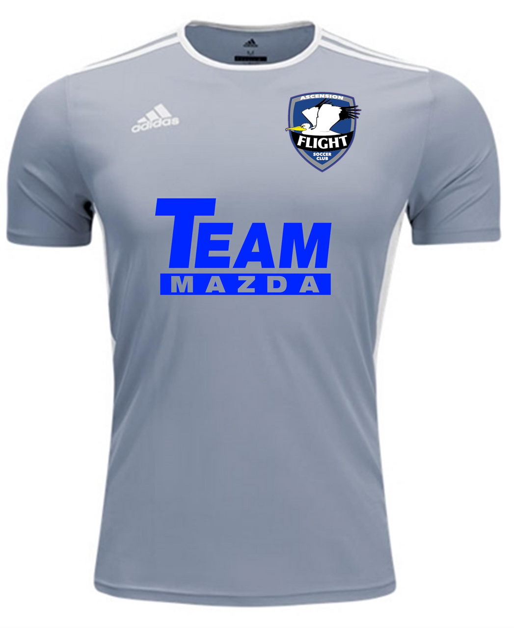 Adidas AFSC Recreational Youth Entrada 18 Jersey - Grey Jerseys Youth Extra Small Light Grey/White - Third Coast Soccer