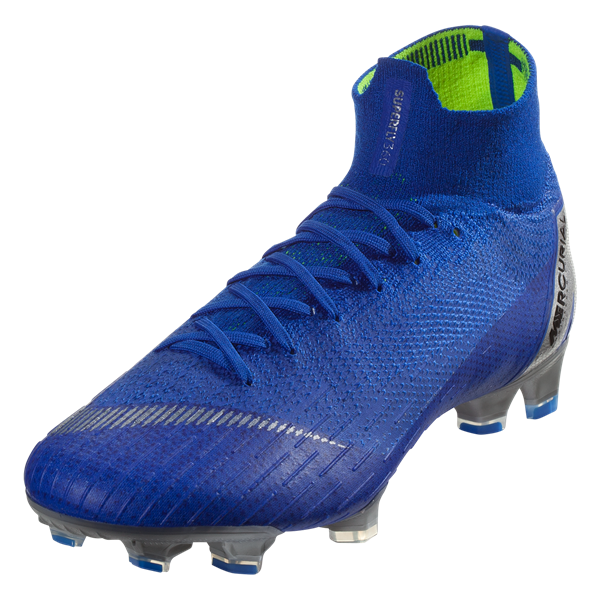 Nike Mercurial Superfly VI Elite FG - Racer Blue/Metallic Silver/Black Mens Firm Ground Mens 6.5 Racer Blue/Metallic Silver/Blk - Third Coast Soccer