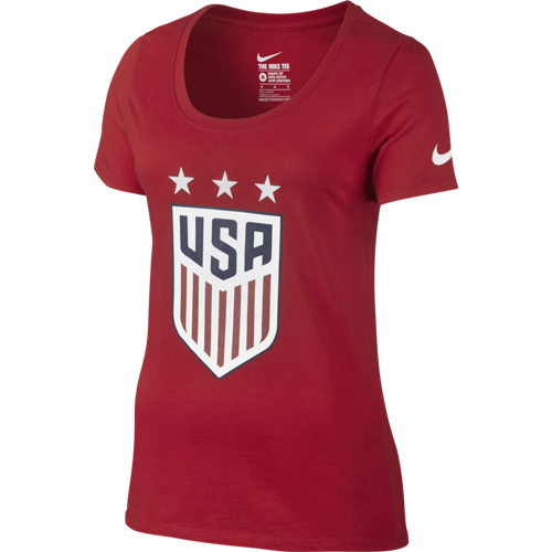 Nike Women's USWNT Crest Tee - University Red International Replica Womens Extra Small University Red - Third Coast Soccer