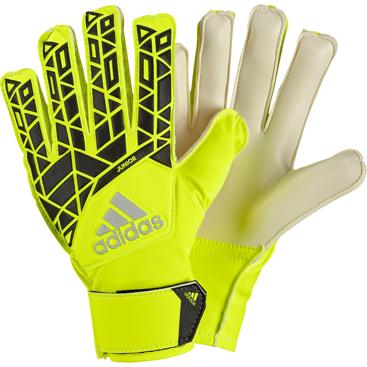 adidas ACE Junior Glove - Safety Yellow/Black Gloves Syello/Black 8 - Third Coast Soccer