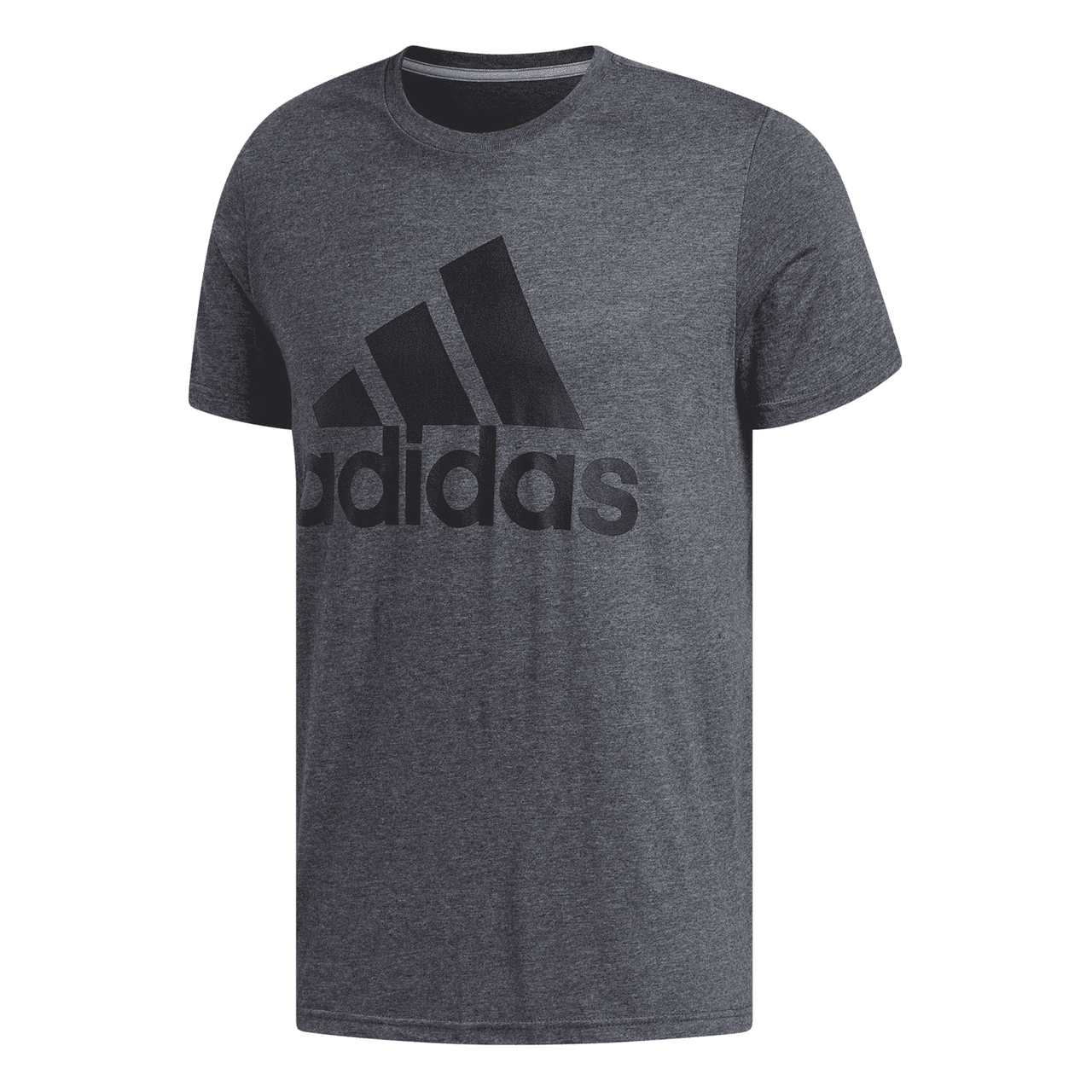 adidas Badge of Sport Classic Tee - Dark Grey Heather/Black T-Shirts Dark Grey Heather/Black Mens Small - Third Coast Soccer