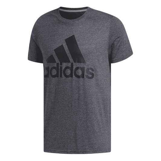 adidas Badge of Sport Classic Tee - Dark Grey Heather/Black T-Shirts Dark Grey Heather/Black Mens Small - Third Coast Soccer