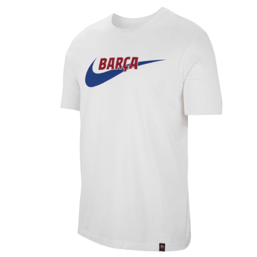 Nike FC Barcelona Swoosh Tee - White Club Replica   - Third Coast Soccer