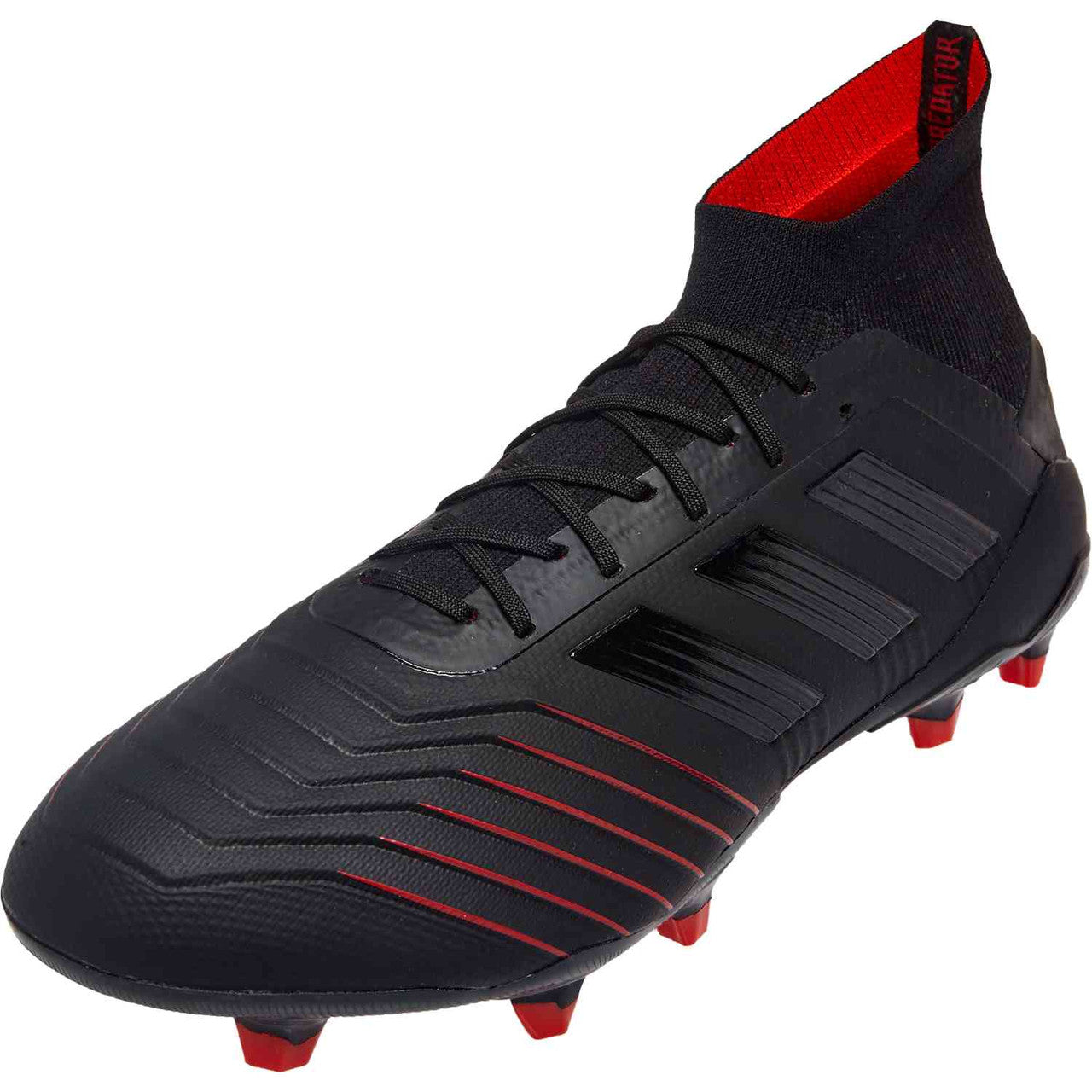 adidas Predator 19.1 FG - Black/Black/Active Red Mens Firm Ground Mens 6.5 Black/Black/Red - Third Coast Soccer