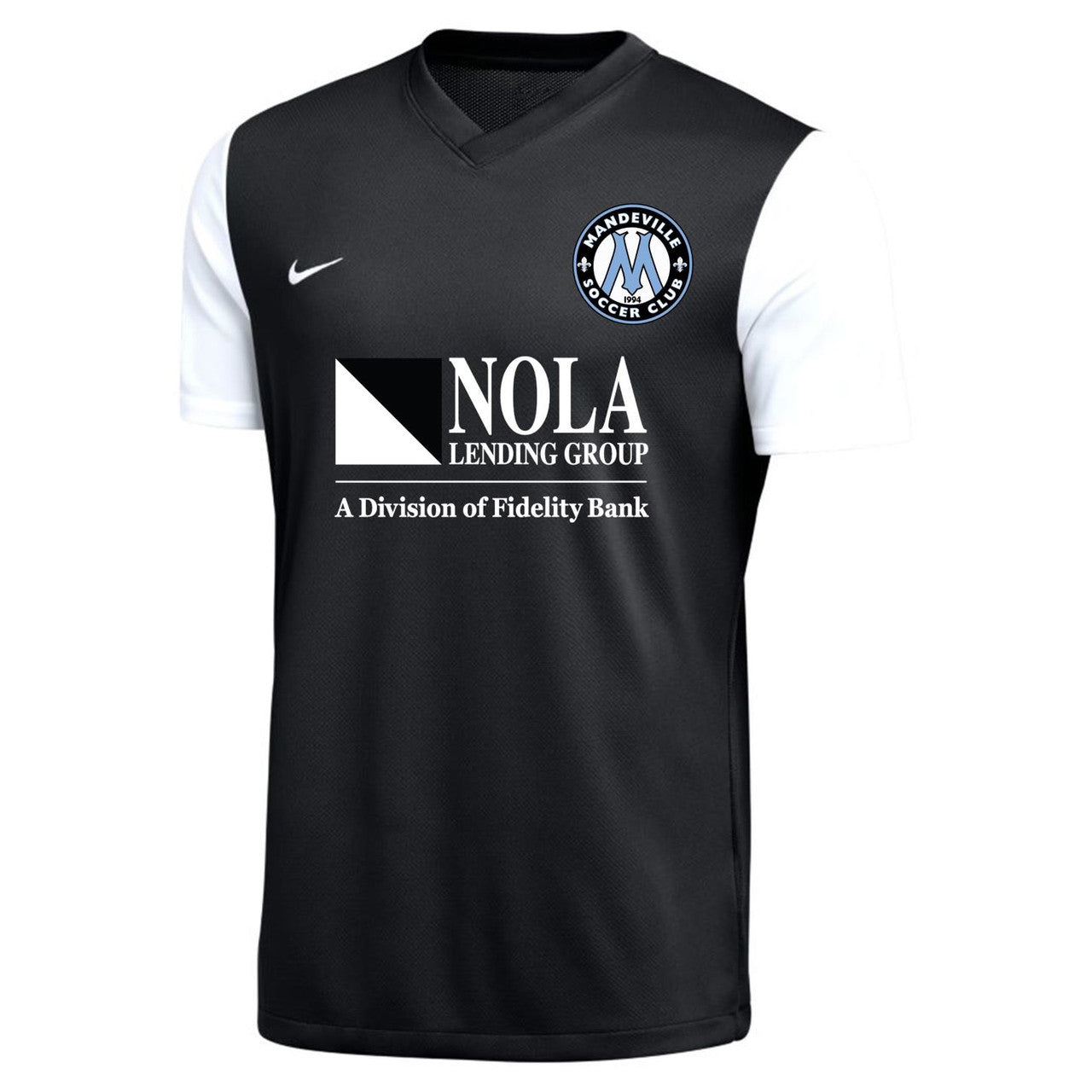 Nike MSC Mens Tiempo Premier II Jersey - Black Mandeville Soccer Club 22-24 Mens Small Black/White - Third Coast Soccer