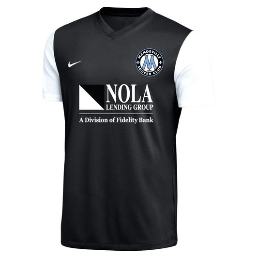 Nike MSC Mens Tiempo Premier II Jersey - Black Mandeville Soccer Club 22-24 Mens Small Black/White - Third Coast Soccer