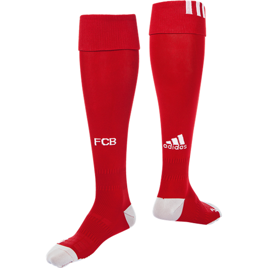 adidas Bayern Munich Home Sock 17/18 Club Replica Closeout Fcb True Red/White Medium (8-10, 9-11, Etc.) - Third Coast Soccer