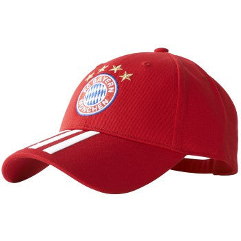 adidas Bayern Munich 3Stripe Cap Hats Fcb True Red/White  - Third Coast Soccer