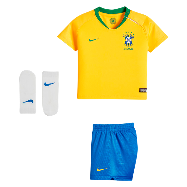 Nike Brasil 2018 Home Infant'S Kit International Replica Midwest Gold/Lucky Green 6-9 Months - Third Coast Soccer