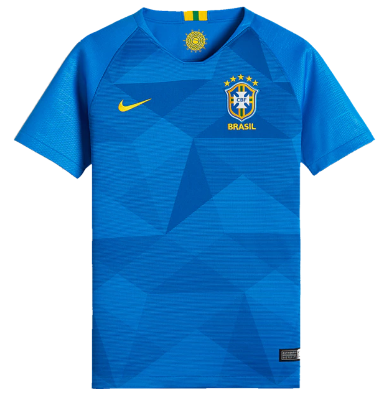 Nike Youth Brasil 2018 Away Jersey International Replica Soar/Midwest Gold Youth Extra Small - Third Coast Soccer