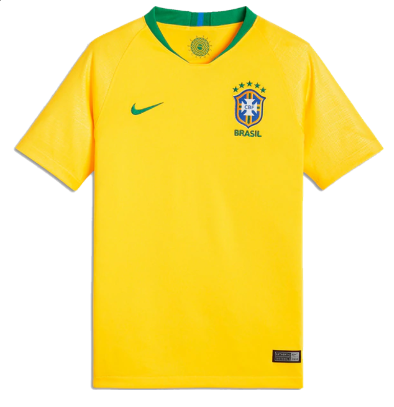 Nike Youth Brasil 2018 Home Jersey International Replica Midwest Gold/Lucky Green Youth Small - Third Coast Soccer