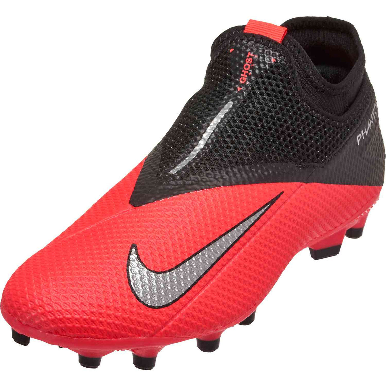 Nike Phantom Vision 2 Academy - Laser Crimson/Metallic Silver/Black Mens Firm Ground Mens 6.5 Laser Crimson/Metallic Silver - Third Coast Soccer