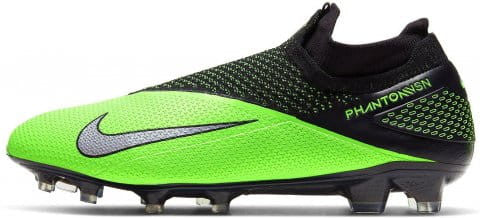 Nike Phantom Vision 2 Elite FG - Black/Metallic/Green Strike Mens Firm Ground Mens 8 Black/Mtlc Platinum/Grn Strike - Third Coast Soccer