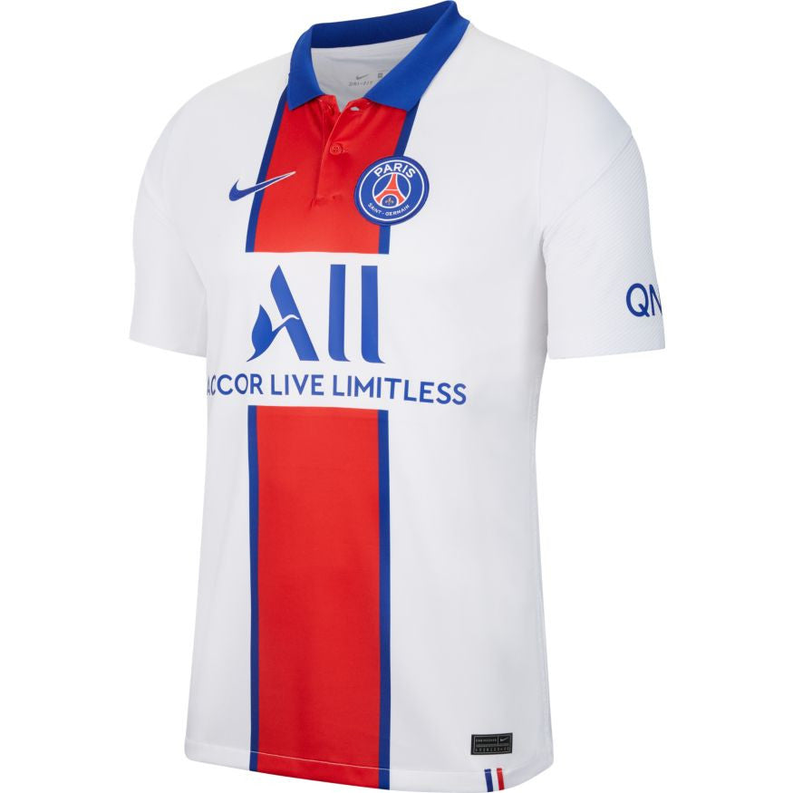 Nike Paris St. Germain Away Jersey 20/21 Club Replica Closeout White/Old Royal Mens Small - Third Coast Soccer