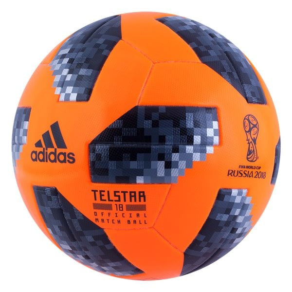 adidas Telstar 18 World Cup Official Match Winter Ball Balls Solarorange/Black/Silvermetali 5 - Third Coast Soccer