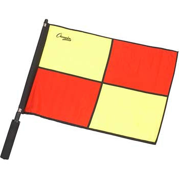 Champion Checkered Flag Set Referee Accessories Orange/Yellow  - Third Coast Soccer