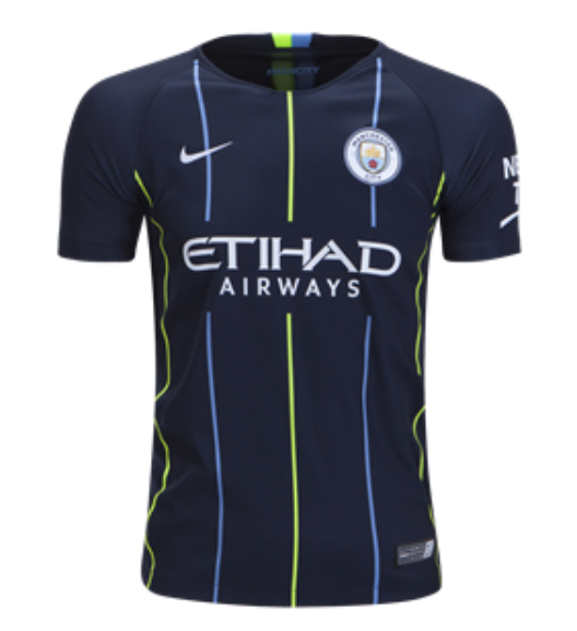 Nike Youth Manchester City Fc Away Jersey 18/19 Club Replica Dark Obsidian/White Youth Medium - Third Coast Soccer