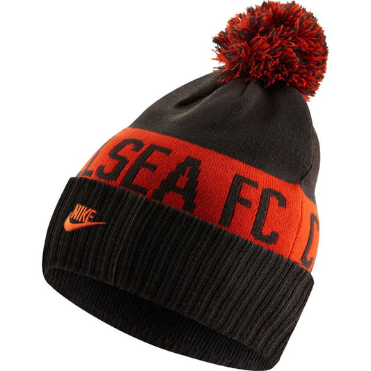 Nike Chelsea FC Pom Beanie Hats Anthracite/Rush Orange One Size Fits All - Third Coast Soccer