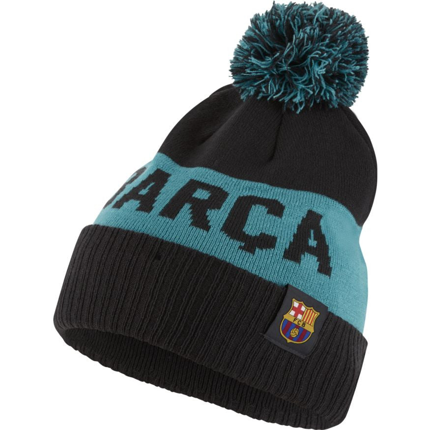 Nike Fc Barcelona Pom Beanie Hats Dk Smoke Grey/Cabana One Size Fits All - Third Coast Soccer