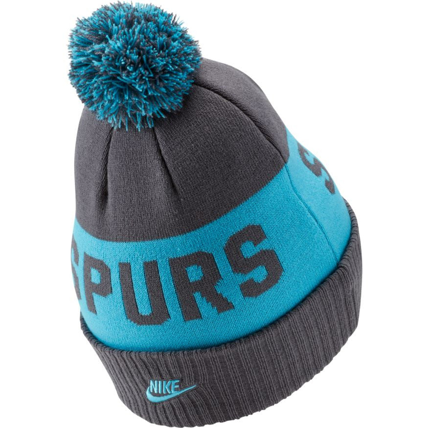 Nike Tottenham Hotspur Pom Beanie Hats Flint Grey/Blue Fury One Size Fits All - Third Coast Soccer
