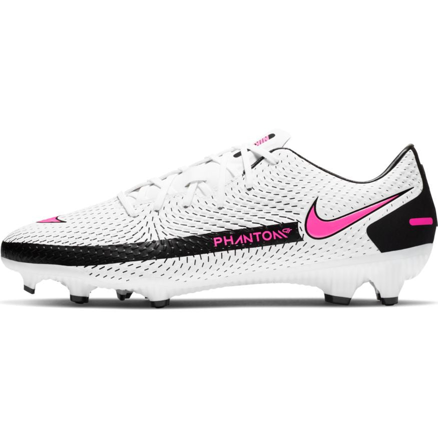 Nike Phantom Gt Academy Fg - White/Pink/Black Mens Firm Ground Mens 6.5 White/Pink/Black - Third Coast Soccer