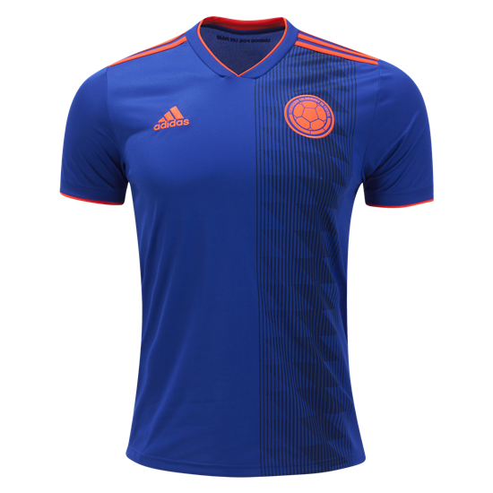 adidas Colombia Away Jersey 2018 International Replica Mens Small Bold Blue/Solar Red - Third Coast Soccer