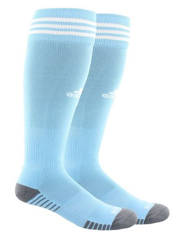 adidas LATDP Copa Zone Cushion Sock - Light Blue LA TDP Elite Girls Light Blue/White Small (1Y-4Y) - Third Coast Soccer