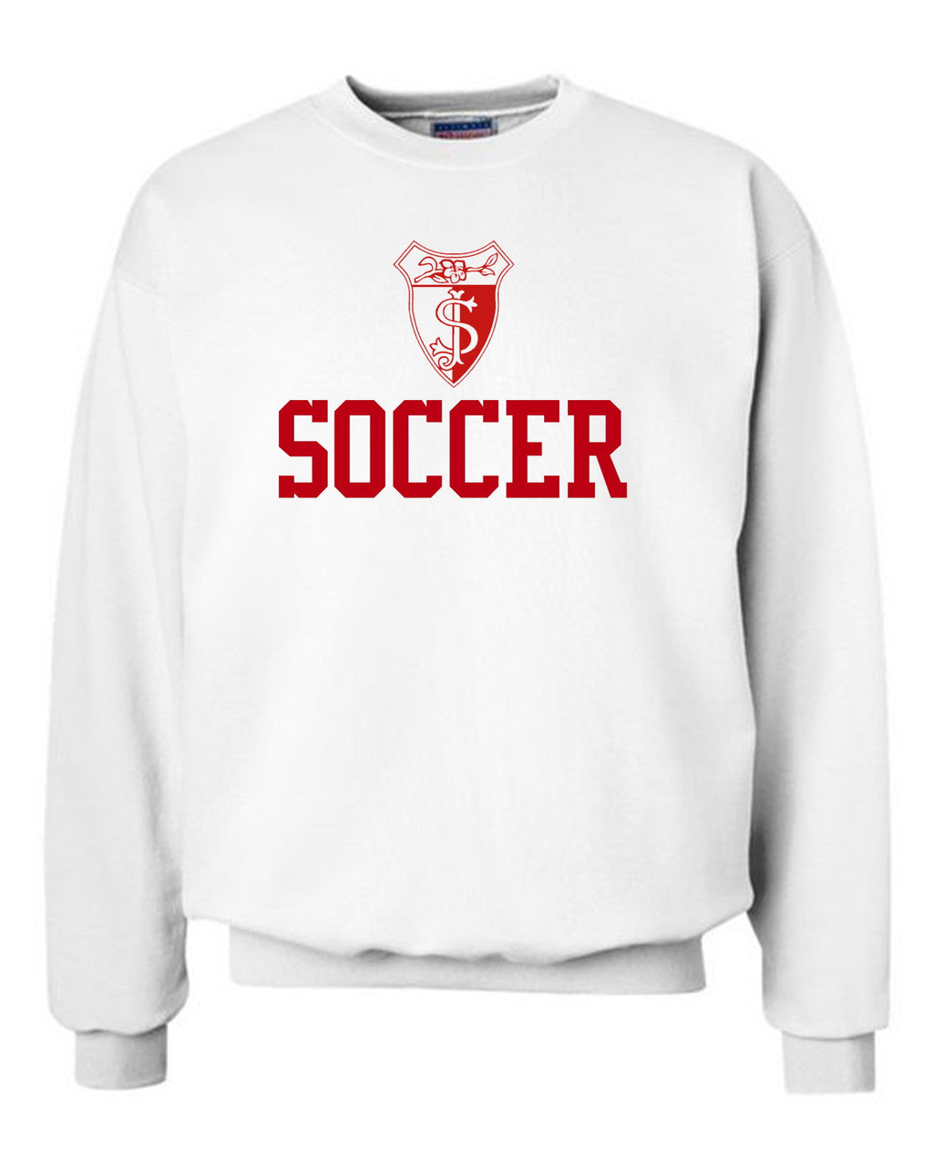 SJA Crewneck Sweatshirt St. Joesphs Academy White Mens Small - Third Coast Soccer
